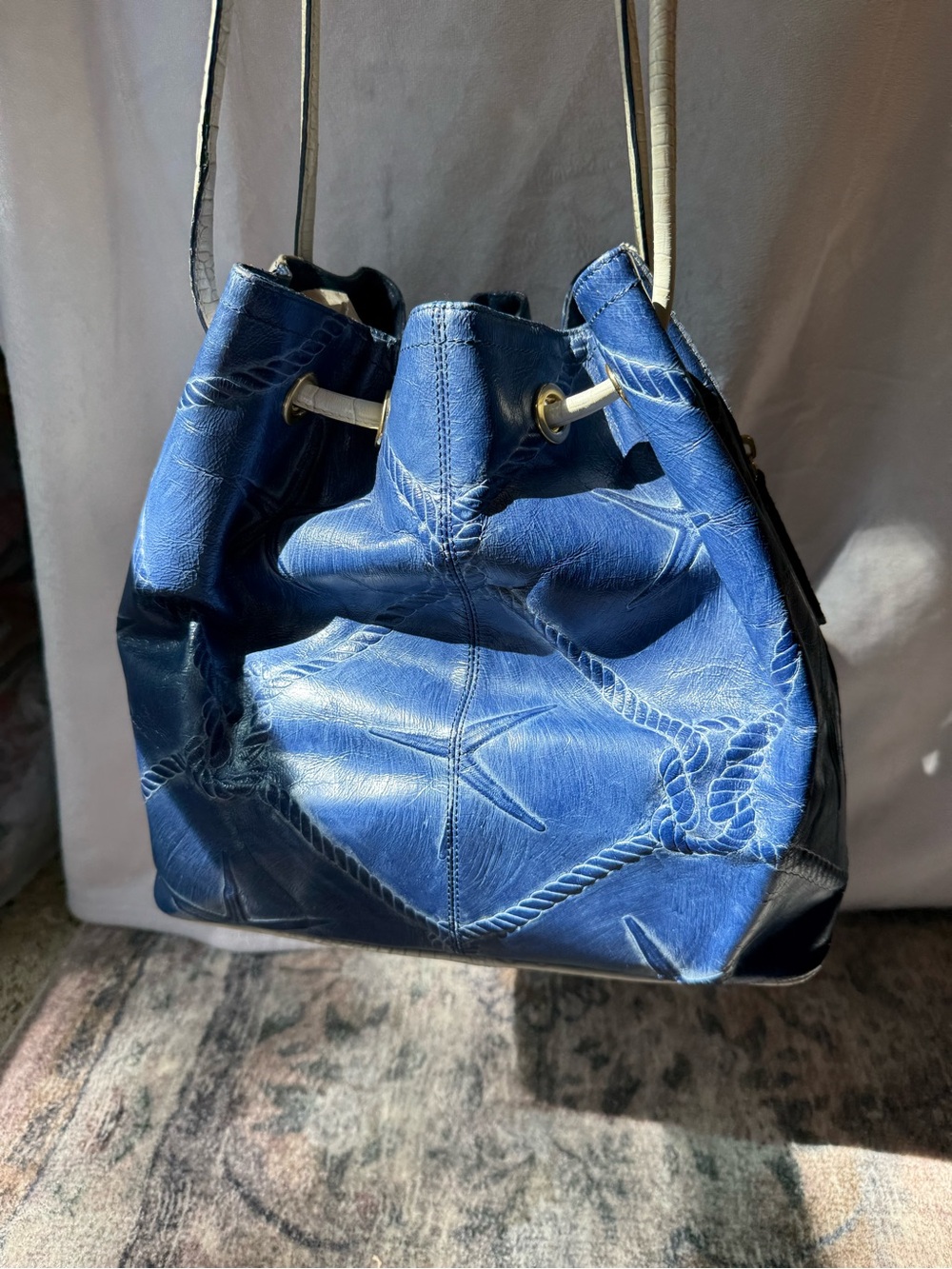 Vintage Brahmin nautical starfish Trina bucket bag